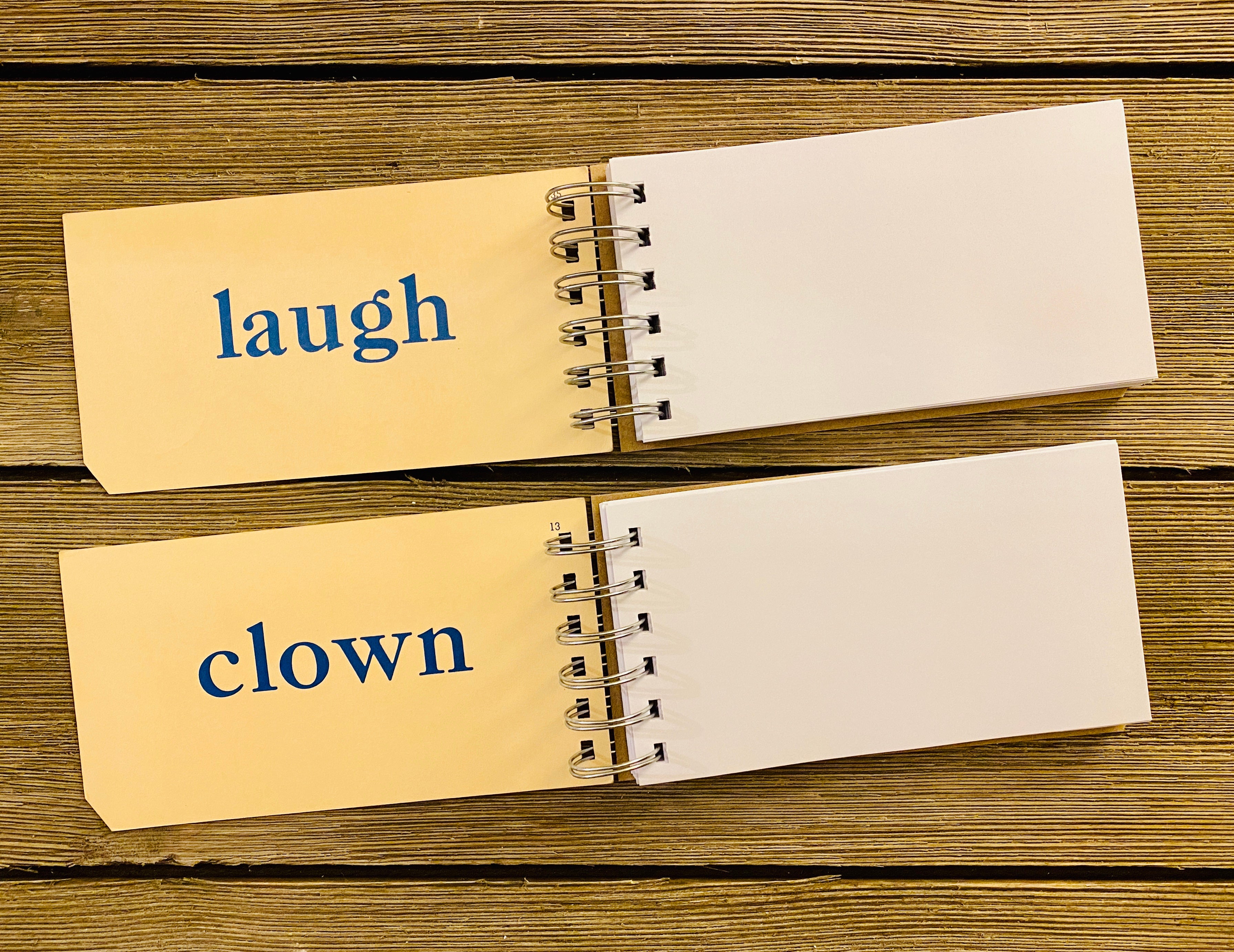 Word Flash Card Note Pads (laugh, clown)
