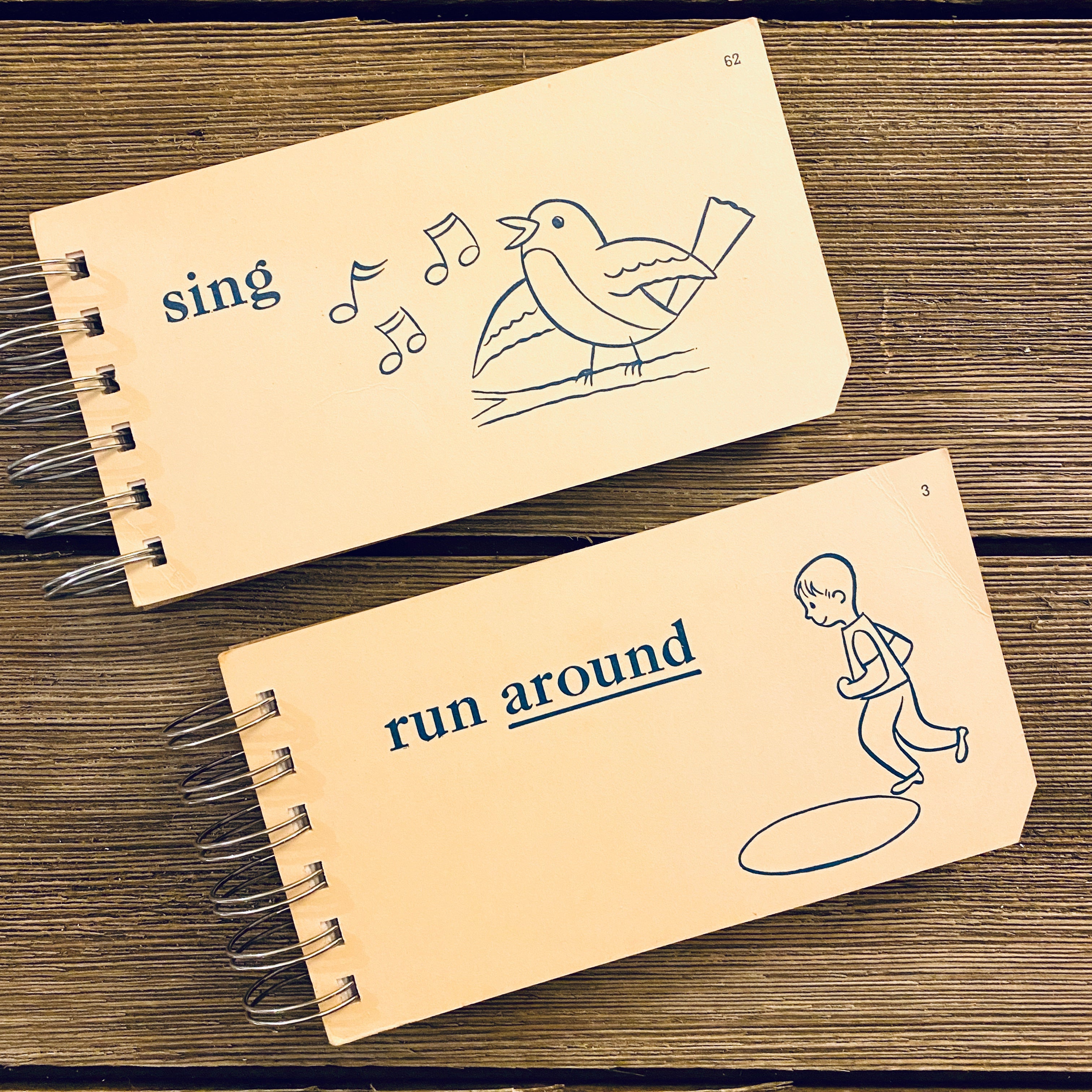 Word Flash Card Note Pads (sing, run around)