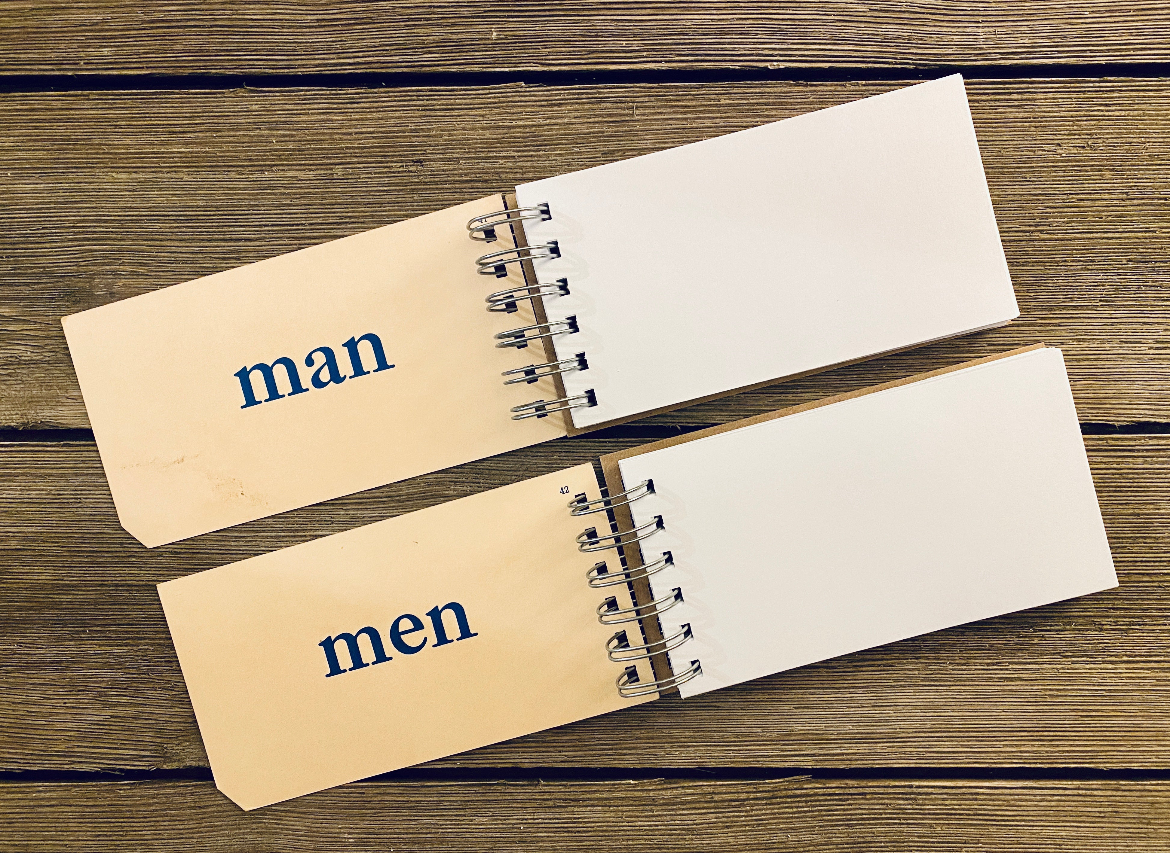 Word Flash Card Note Pads (man, men)
