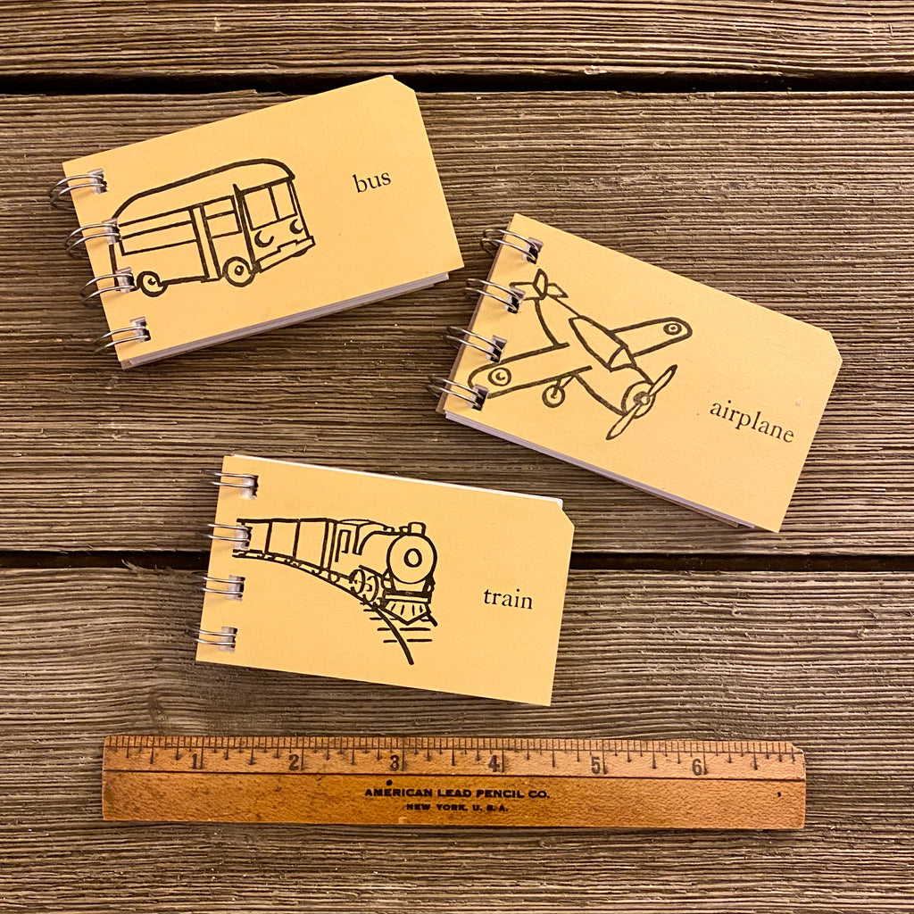 Mini Sight Word Flash Card Notepads - Bus, Train, Airplane