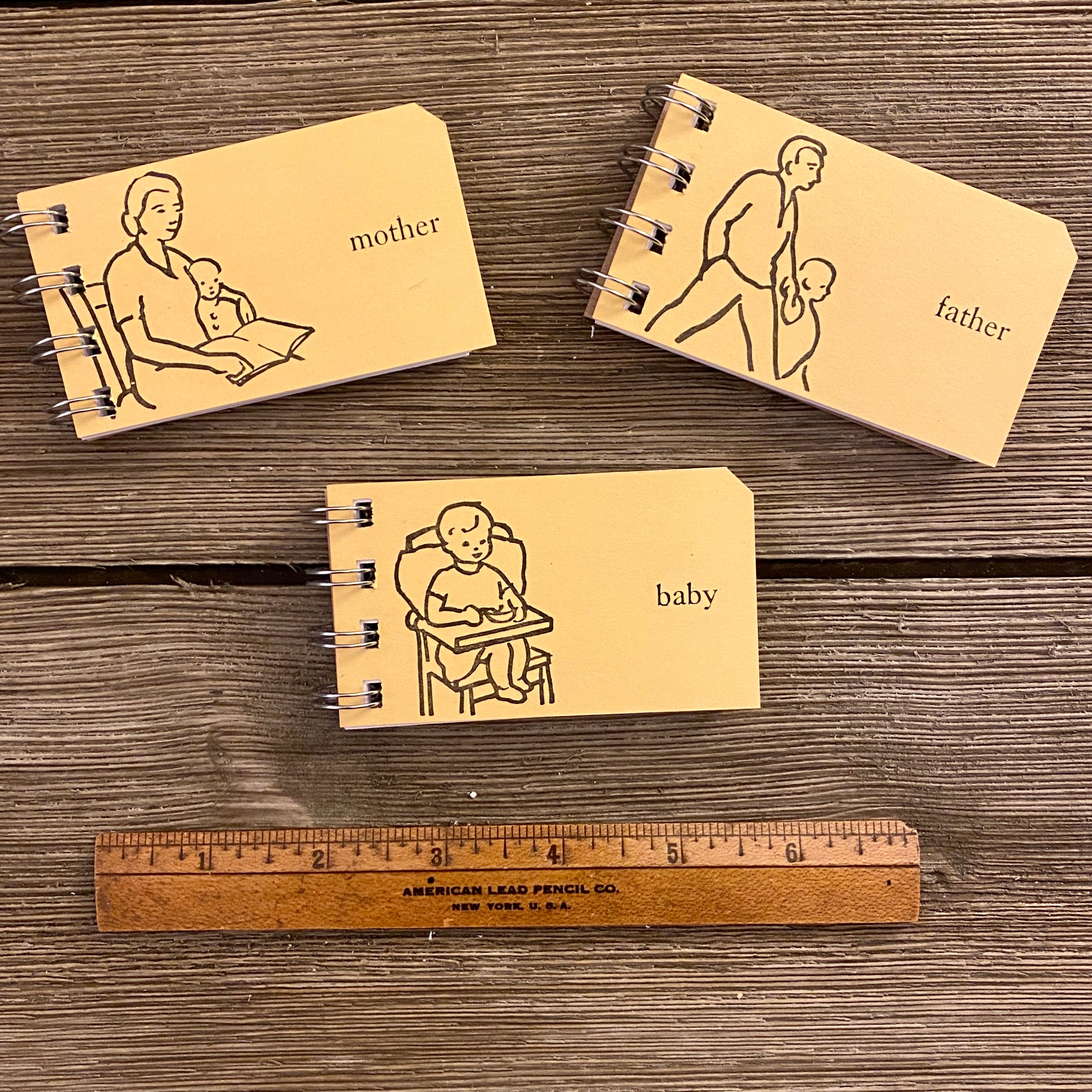 Mini Sight Word Flash Card Notepads - Mother, Father, Baby