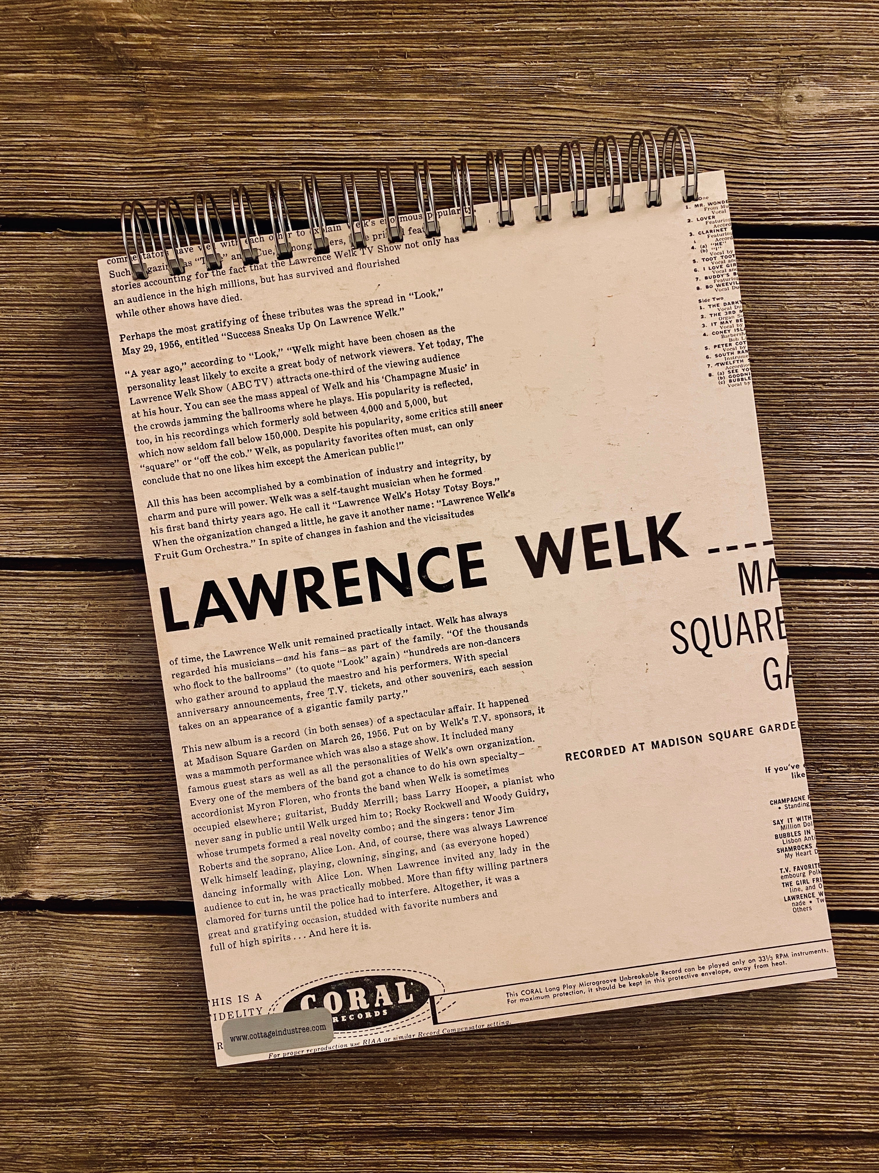 Lawrence Welk "At Madison Square Garden" - Notebook