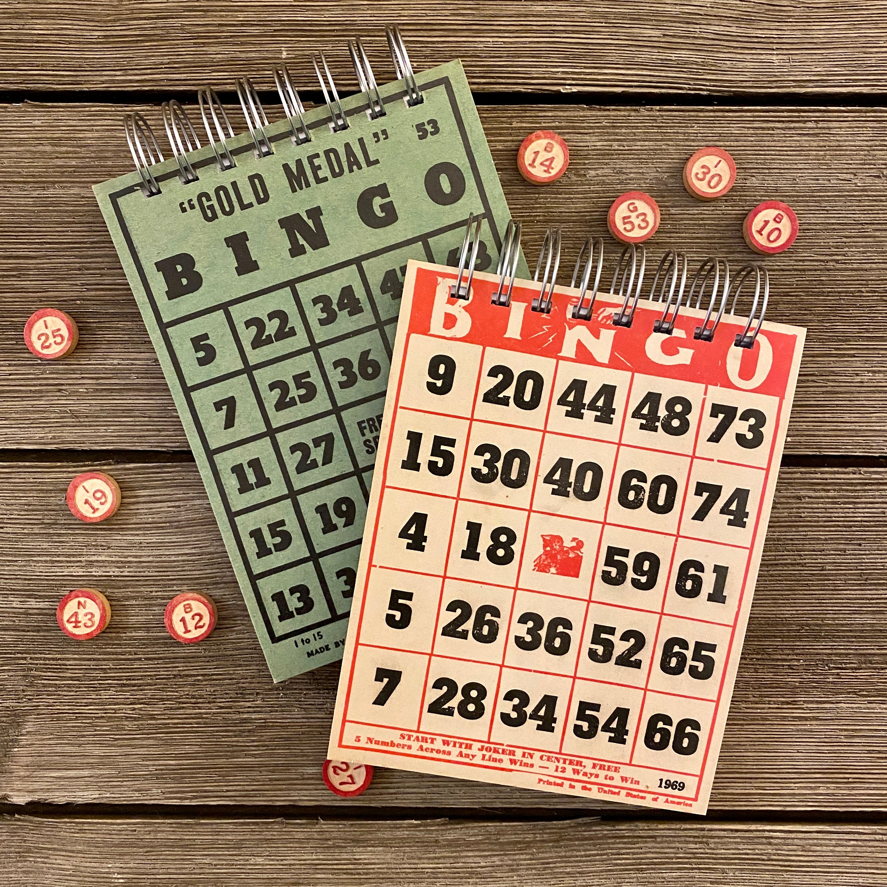 Bingo Notepads (red and green) - Set #2