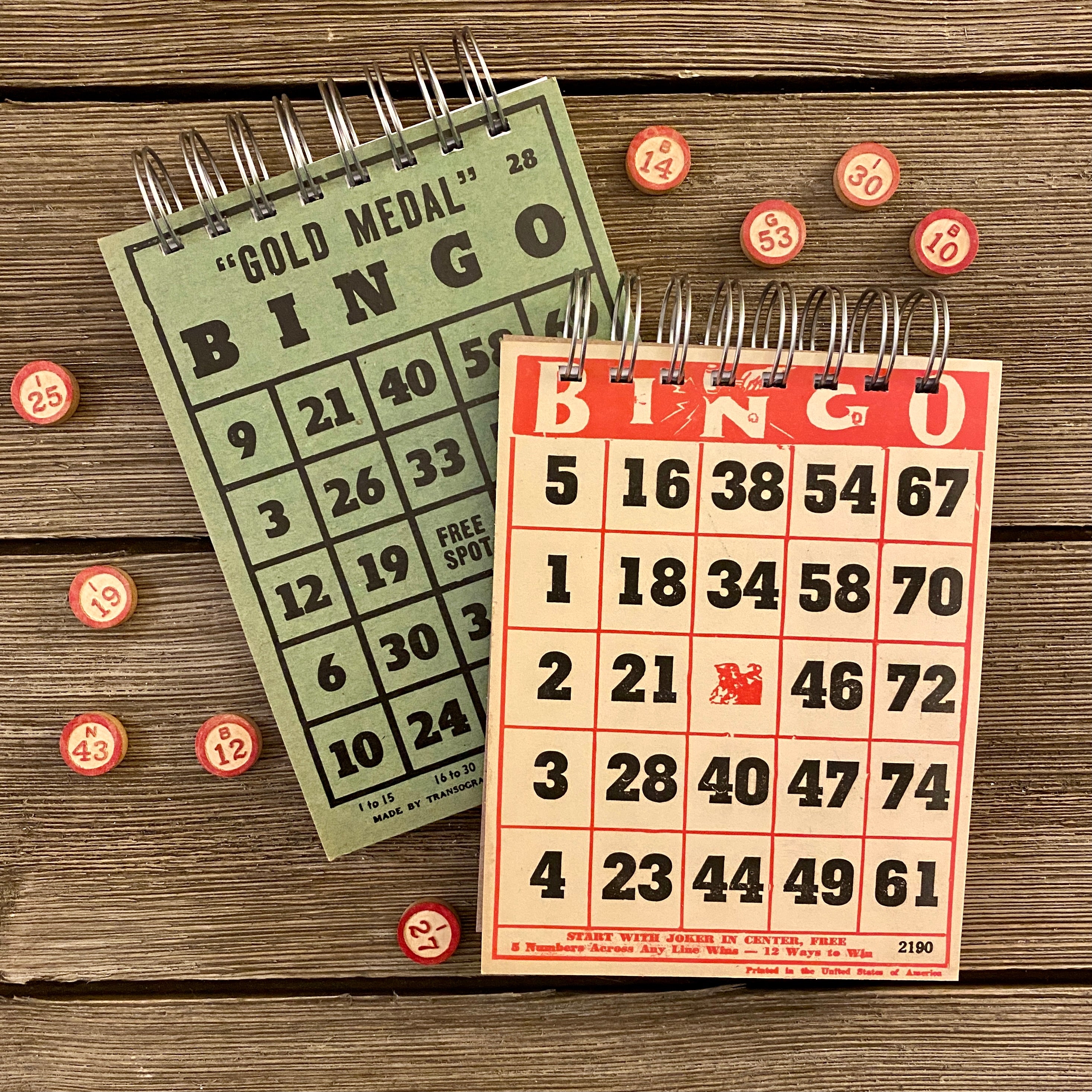 Bingo Notepads (red and green) - Set #3