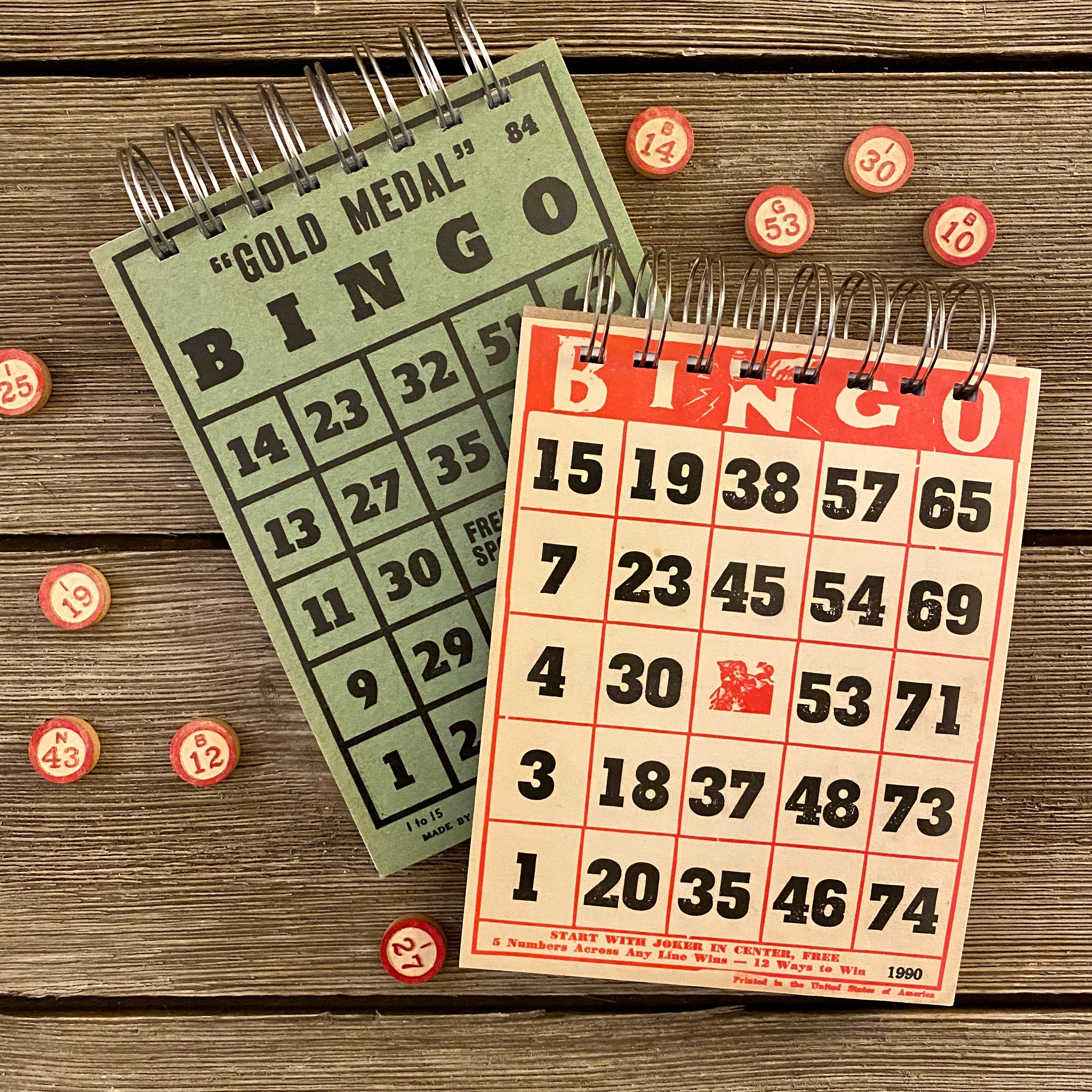 Bingo Notepads (red and green) - Set #6
