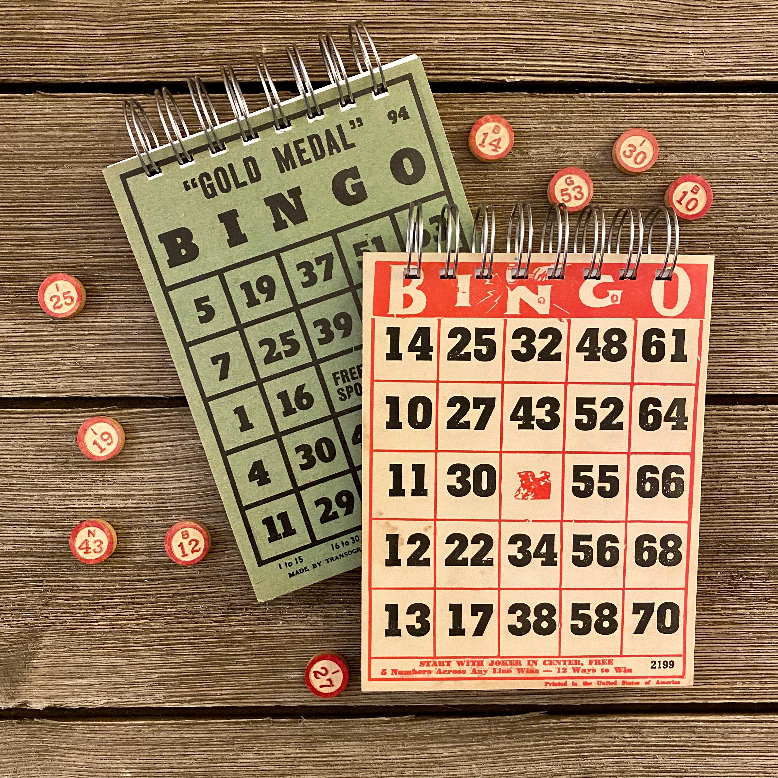 Bingo Notepads (red and green) - Set #8