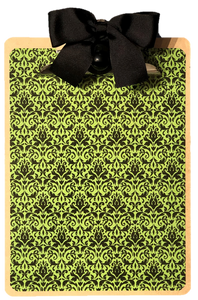 Green and Black Mini Damask